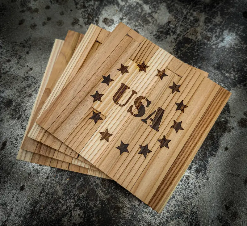 About CedarCoasters.com - At CedarCoasters, every coaster begins with the same commitment: American materials, Texas manufacturing, and branding that lasts.