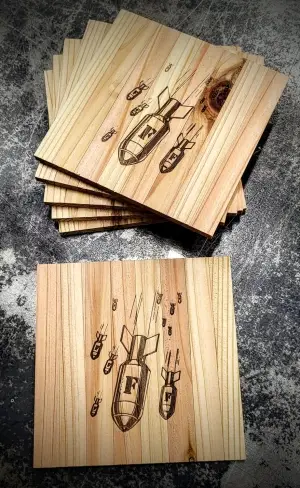 F-Bombs Incoming! Set of 6 Coasters(Image #1)